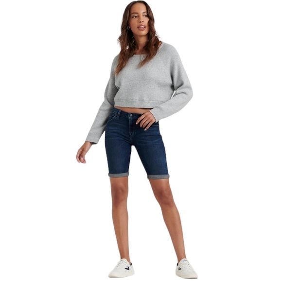 Lucky Brand Pants - Lucky Brand “The Bermuda” Raw Hem Uncuffed Denim Jean Shorts Size 8/29